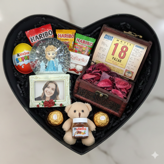 ORİJİNAL TAKVİM YAPRAĞI VE KALPLİ KUTU